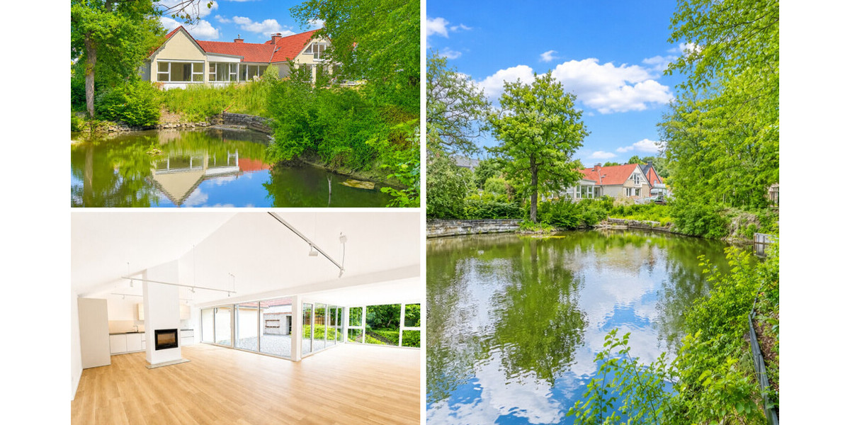Exklusive kernsanierte Loftwohnung im Erstbezug mit Privatteich & Panorama-Glasfront - Erdgeschoßwohnung Münster / Albachten Albachten | Angebot:26621543
